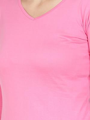 v-neck solid tee - 17590324 - Standard Image - 5