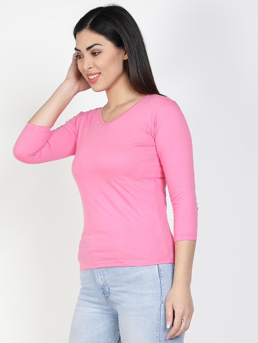 v-neck solid tee - 17590324 - Zoom Image - 2