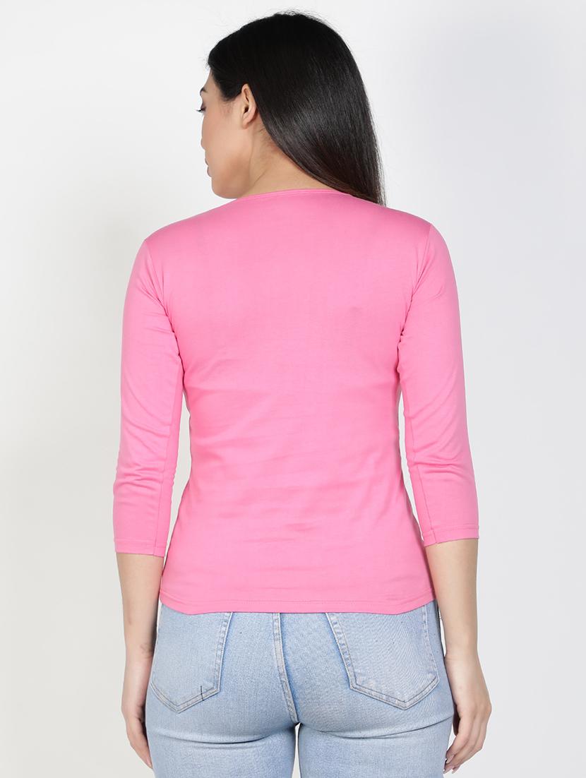 v-neck solid tee - 17590324 - Zoom Image - 3
