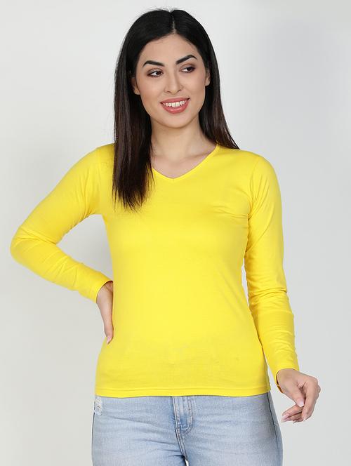 v-neck solid tee - 17590325 - Standard Image - 1