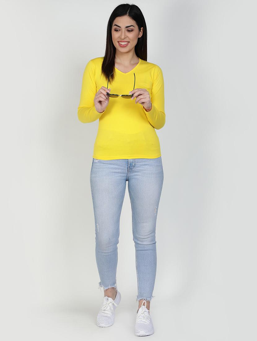 v-neck solid tee - 17590325 - Zoom Image - 4