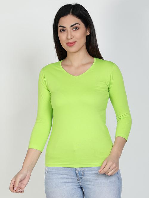 v neck solid tee - 17590337 - Standard Image - 1