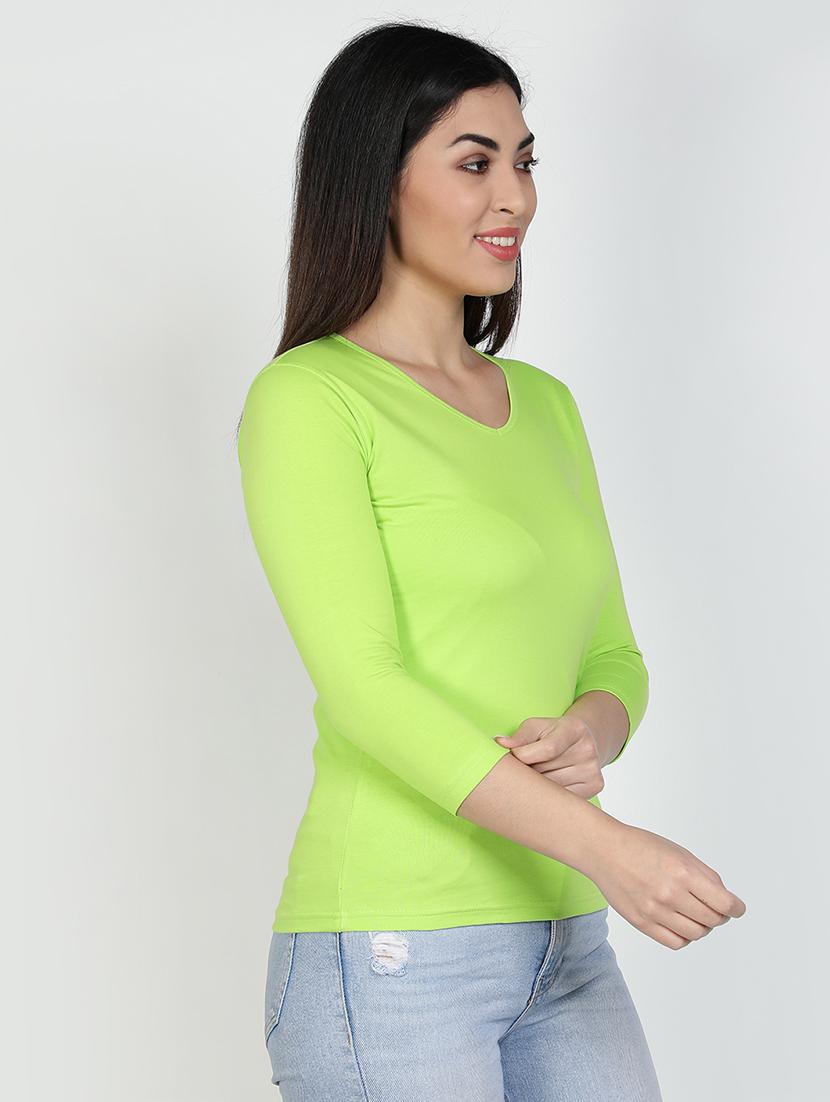 v neck solid tee - 17590337 - Zoom Image - 2