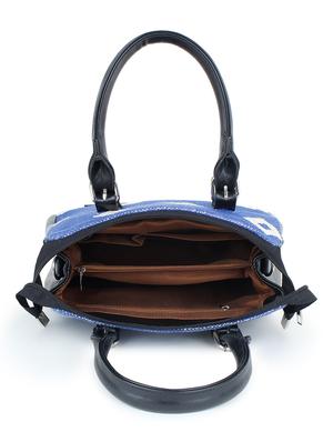 blue leatherette (pu) printed handbag - 17590371 - Standard Image - 3