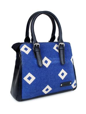 blue leatherette (pu) printed handbag - 17590371 - Standard Image - 5
