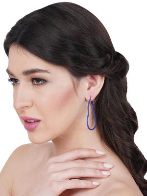 blue metal hoop earring - 17590457 - Standard Image - 3