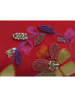 red satin ethnic clutch - 17590645 - Standard Image - 4