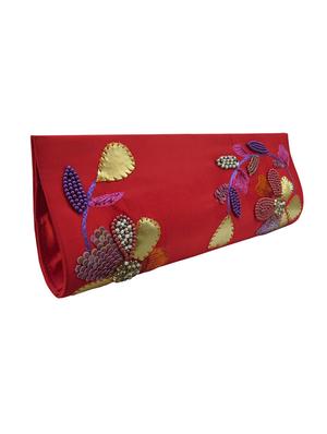 red satin ethnic clutch - 17590645 - Standard Image - 5