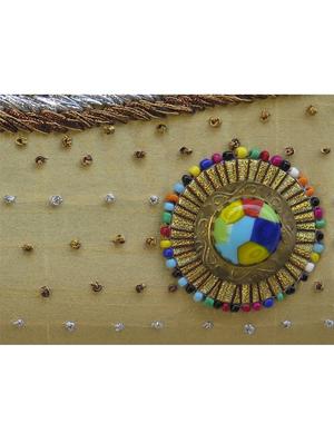 gold silk envelope clutch - 17590648 - Standard Image - 4