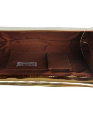 gold leatherette (pu) envelope clutch - 17590649 - Standard Image - 3