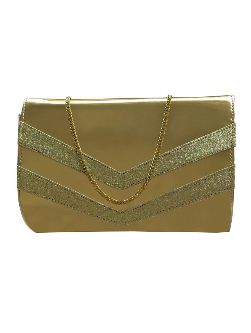 gold leatherette (pu) envelope clutch - 17590649 - Zoom Image - 1