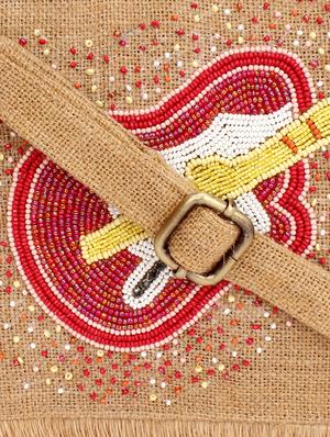 beige jute regular clutch - 17590651 - Standard Image - 4
