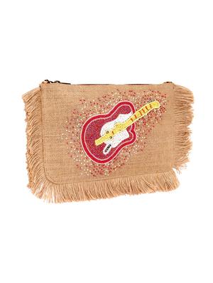 beige jute regular clutch - 17590651 - Standard Image - 5
