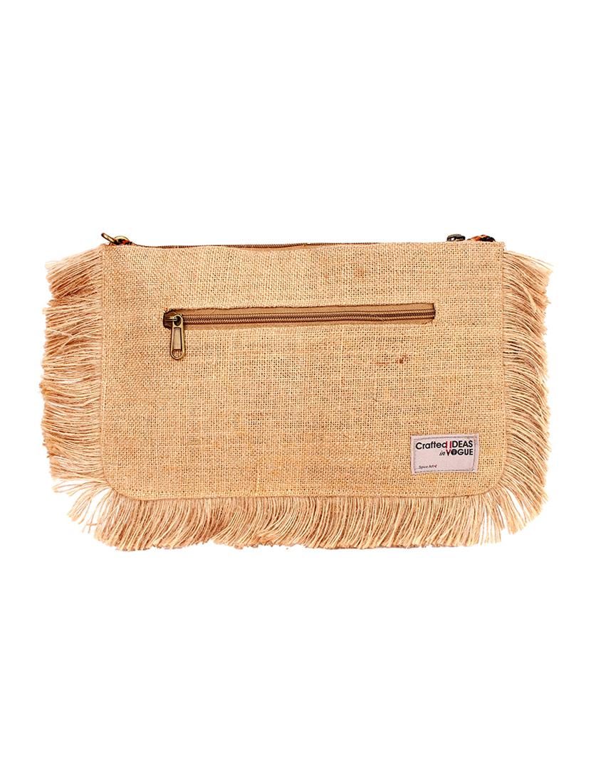 beige jute regular clutch - 17590651 - Zoom Image - 2