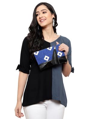 blue canvas regular clutch - 17590653 - Standard Image - 6
