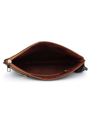 brown leatherette (pu) regular clutch - 17590658 - Standard Image - 3
