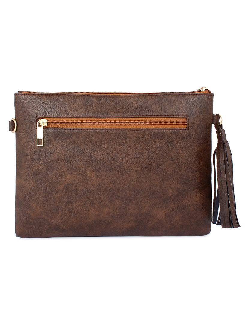 brown leatherette (pu) regular clutch - 17590658 - Zoom Image - 2
