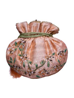 orange silk ethnic clutch - 17590661 - Standard Image - 2