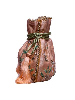 orange silk ethnic clutch - 17590661 - Standard Image - 4