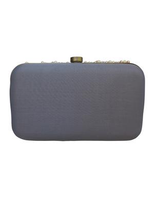 grey satin box clutch - 17590664 - Standard Image - 2