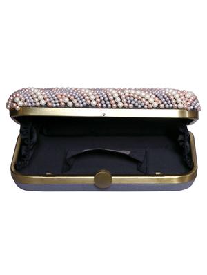 grey satin box clutch - 17590664 - Standard Image - 3