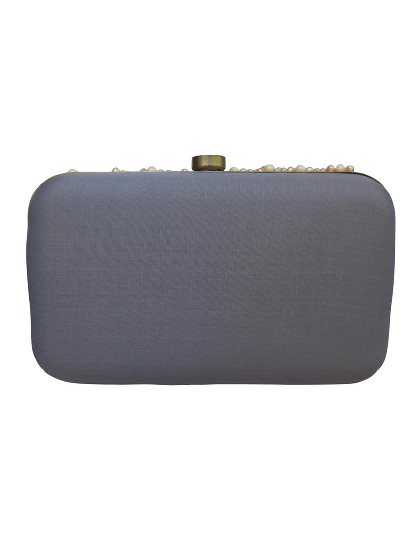 grey satin box clutch - 17590664 - Zoom Image - 2
