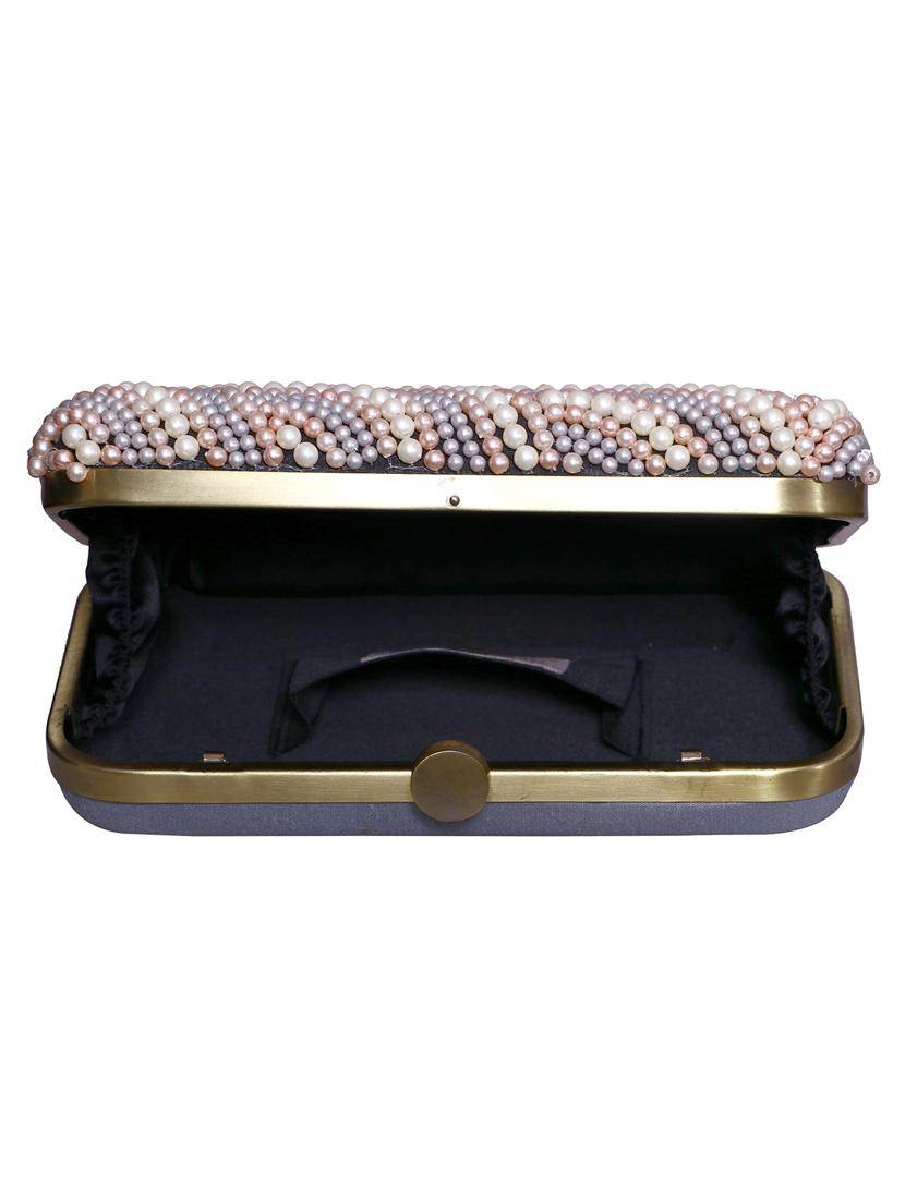 grey satin box clutch - 17590664 - Zoom Image - 3