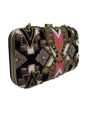 black velvet box clutch - 17590666 - Standard Image - 5