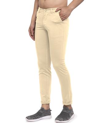 beige solid chinos - 17591068 - Standard Image - 2