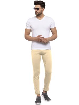beige solid chinos - 17591068 - Standard Image - 4
