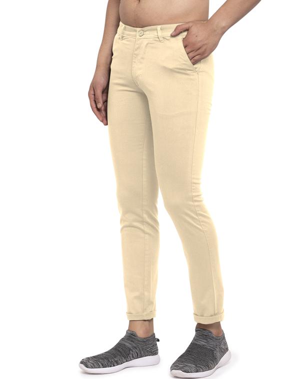 beige solid chinos - 17591068 - Zoom Image - 2