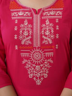 pink solid straight kurta - 17591589 - Standard Image - 5