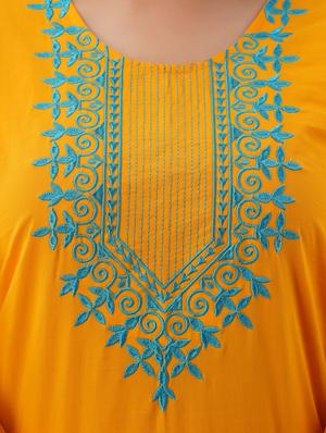 mustard solid straight kurta - 17591597 - Standard Image - 5