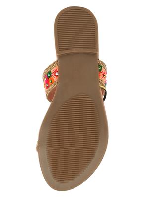 pink synthetic slip on kolhapuris - 17591884 - Standard Image - 5