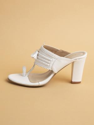 white slip on sandals - 17591896 - Standard Image - 3