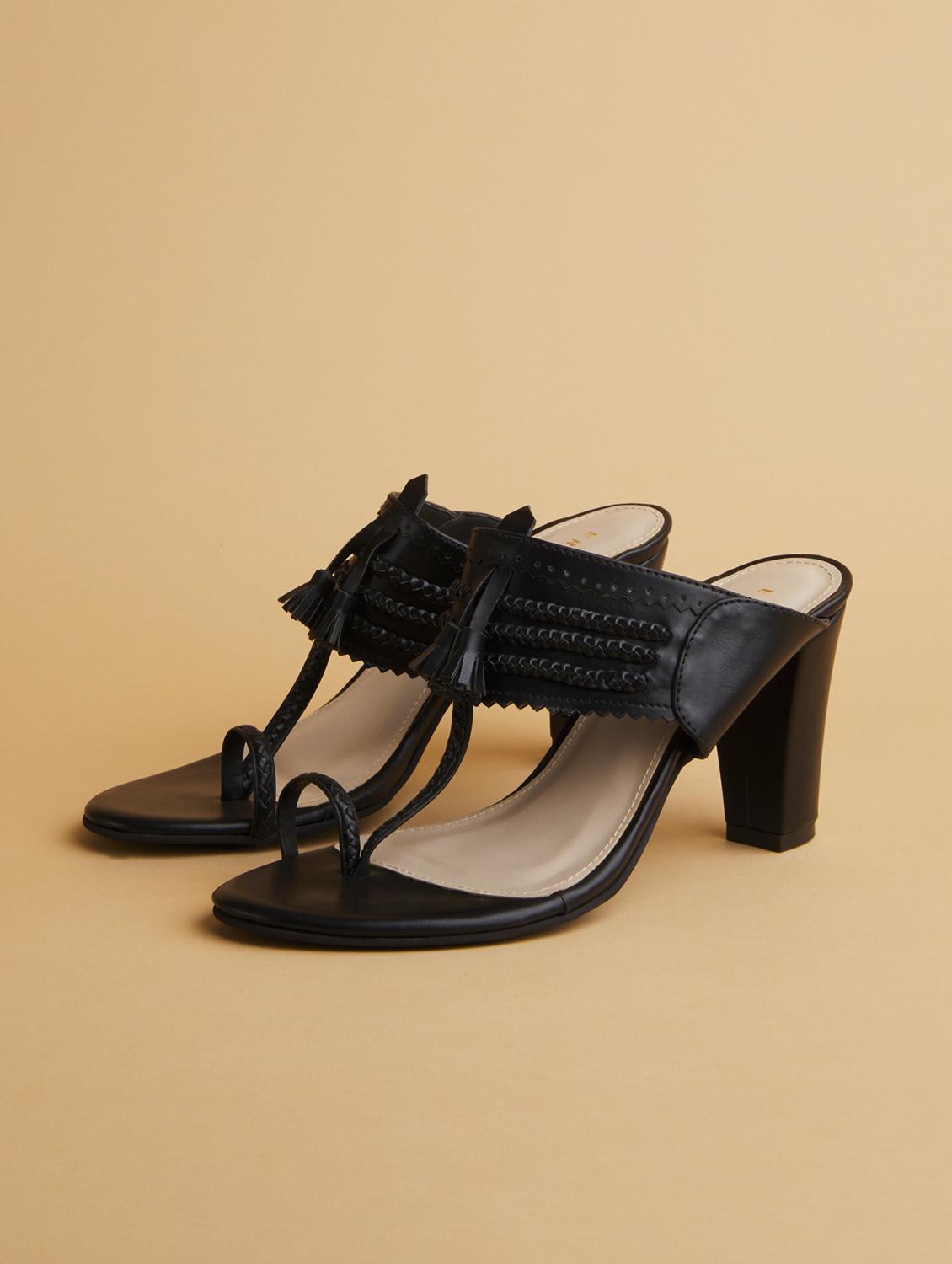 black slip on sandals - 17591897 - Zoom Image - 1