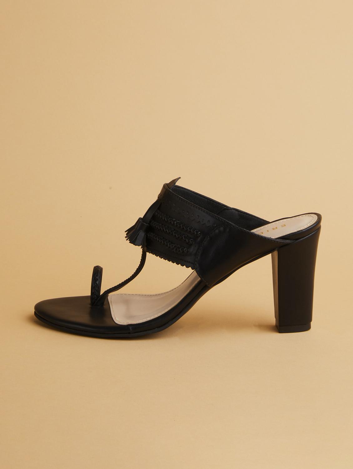 black slip on sandals - 17591897 - Zoom Image - 3