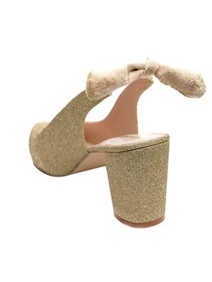 gold synthetic slip on pumps - 17591913 - Standard Image - 3