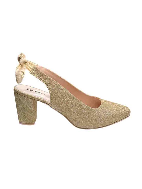 gold synthetic slip on pumps - 17591913 - Zoom Image - 2