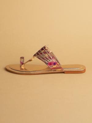 pink faux leather slip on sandals - 17591926 - Standard Image - 3