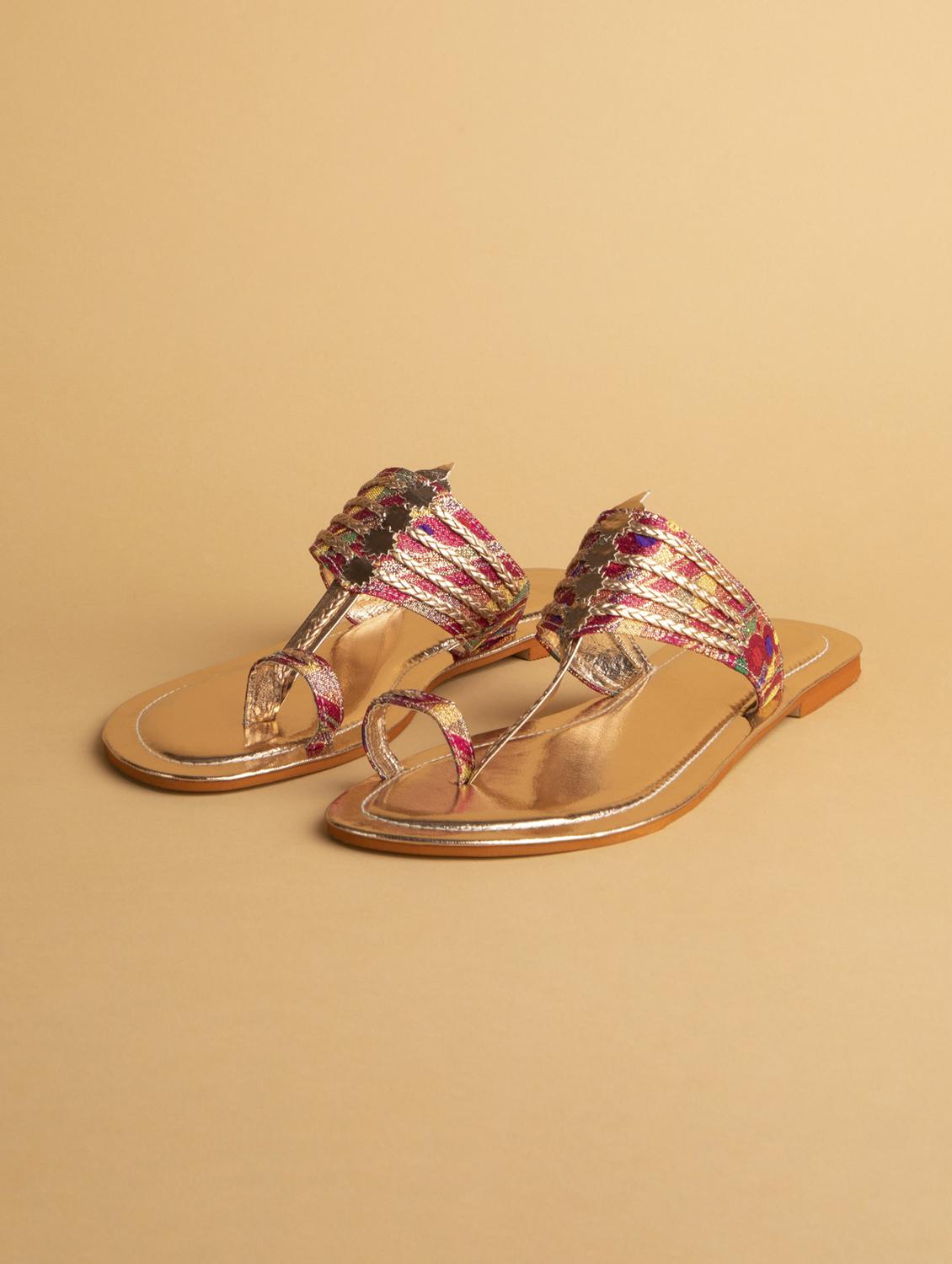 pink faux leather slip on sandals - 17591926 - Zoom Image - 1