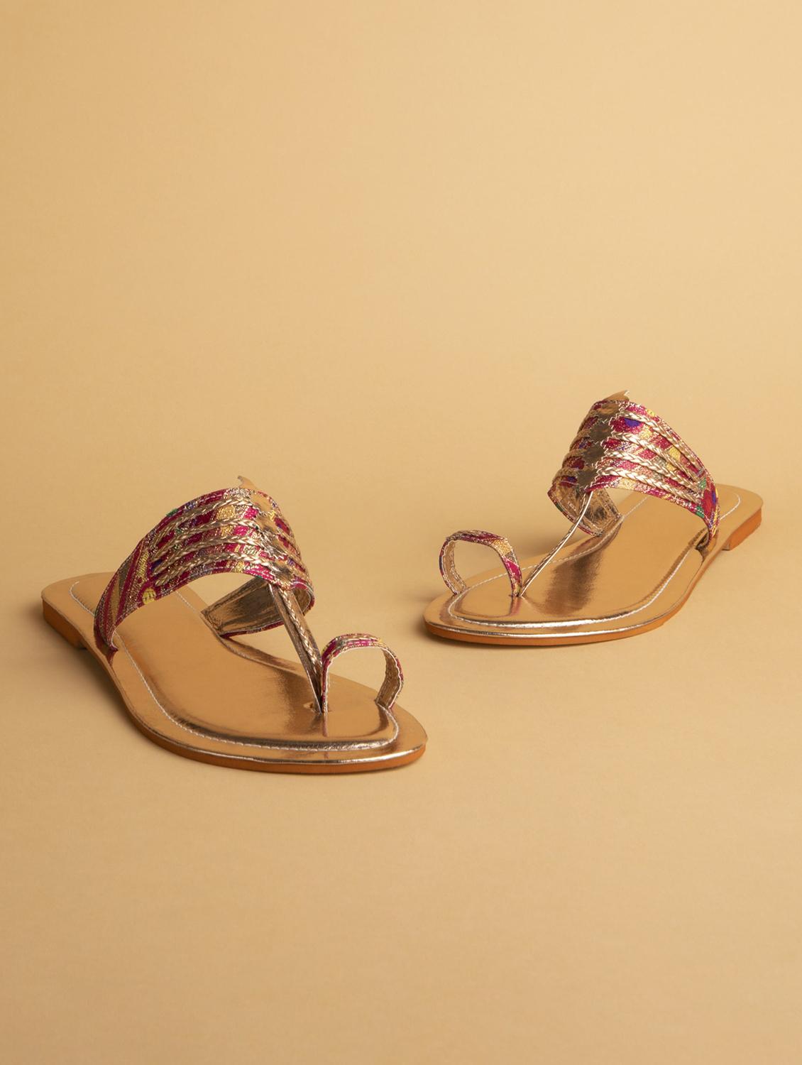 pink faux leather slip on sandals - 17591926 - Zoom Image - 2