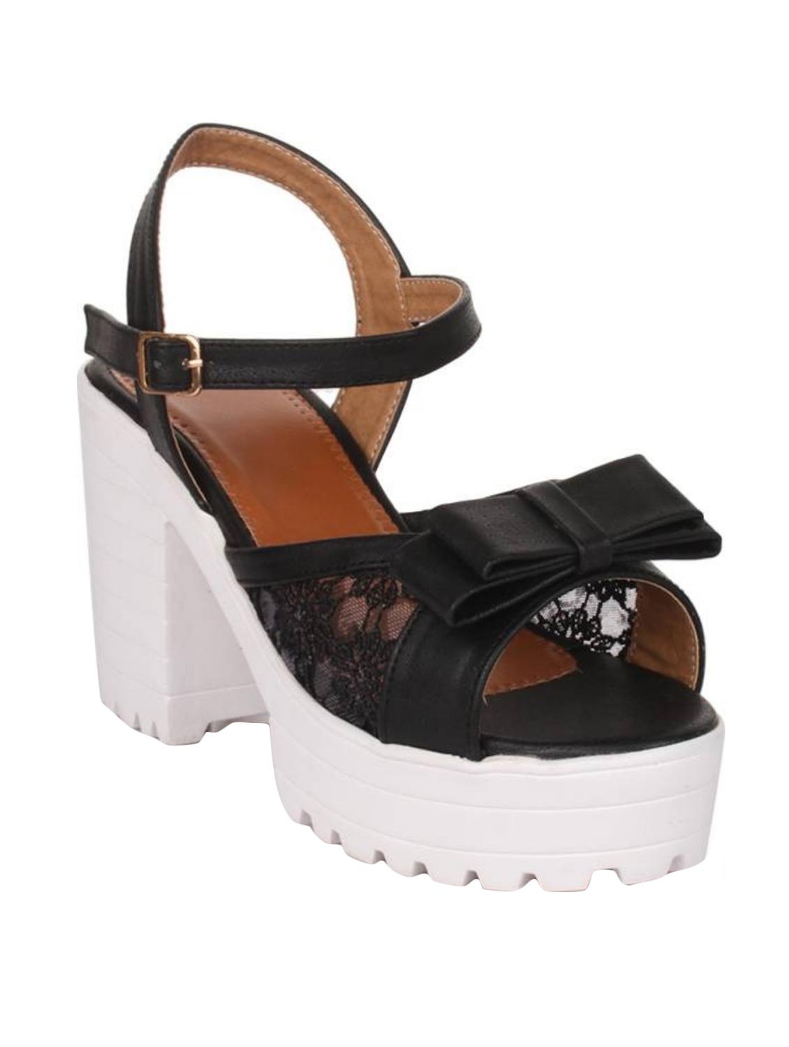 black synthetic slip on sandals - 17591983 - Zoom Image - 1