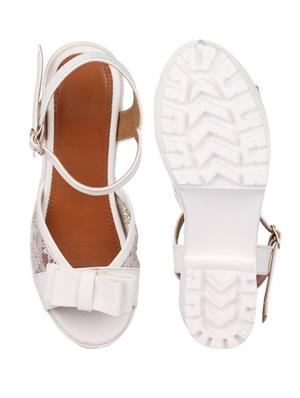 white synthetic slip on sandals - 17591984 - Standard Image - 3