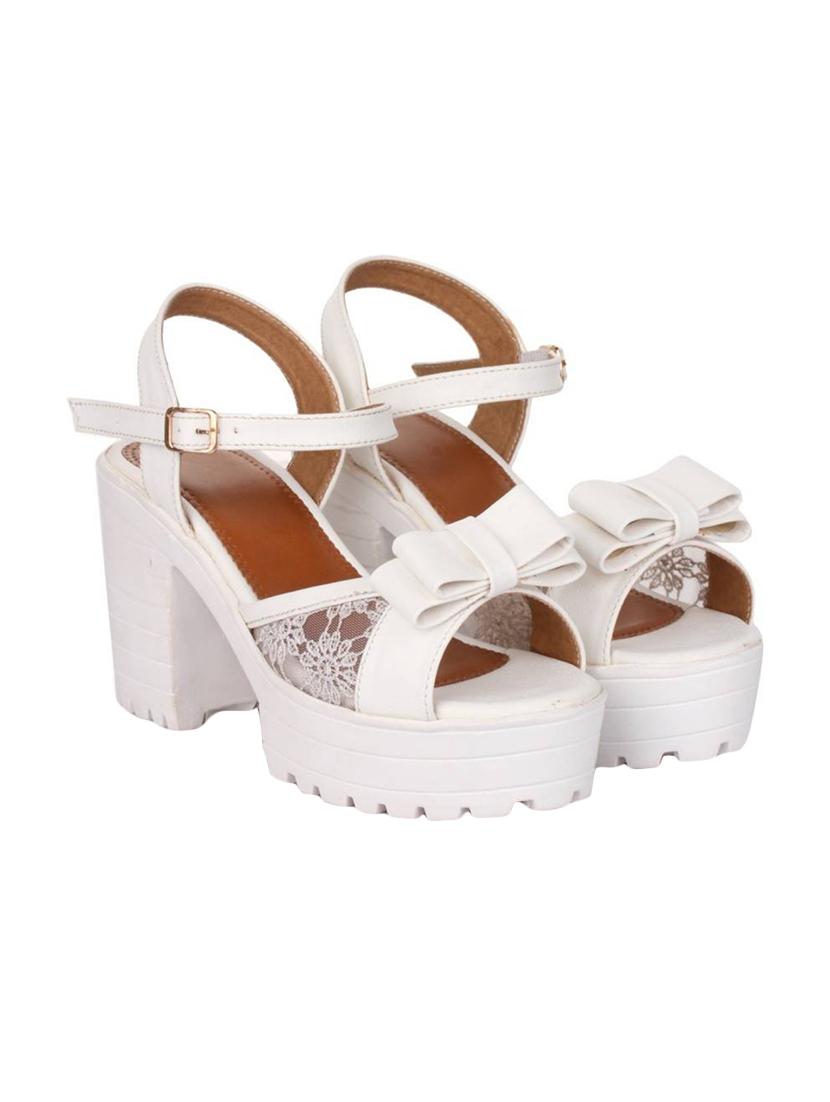 white synthetic slip on sandals - 17591984 - Zoom Image - 2