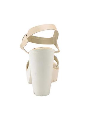 beige synthetic ankle strap sandals - 17591986 - Standard Image - 4