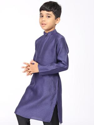 blue cotton kurta set - 17592120 - Standard Image - 2