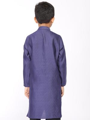blue cotton kurta set - 17592120 - Standard Image - 3