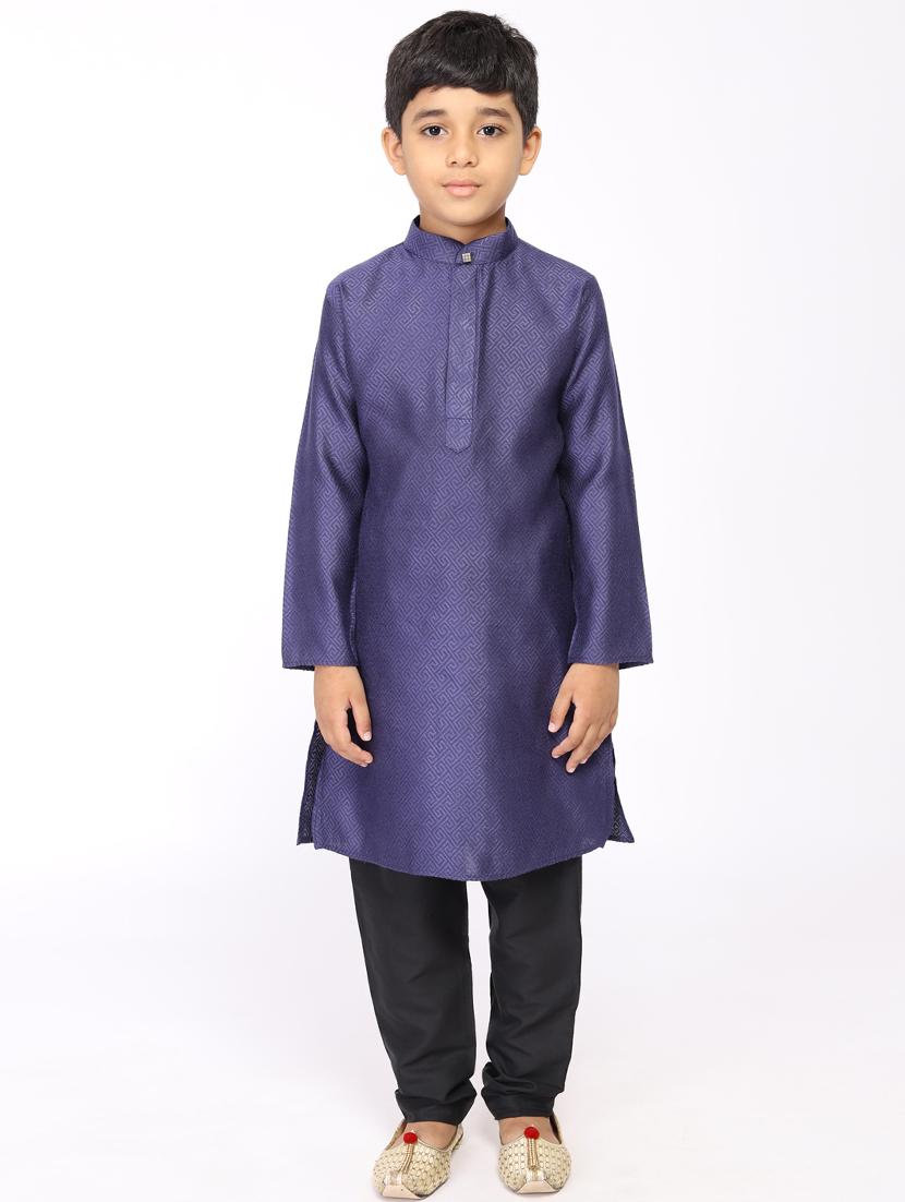 blue cotton kurta set - 17592120 - Zoom Image - 4