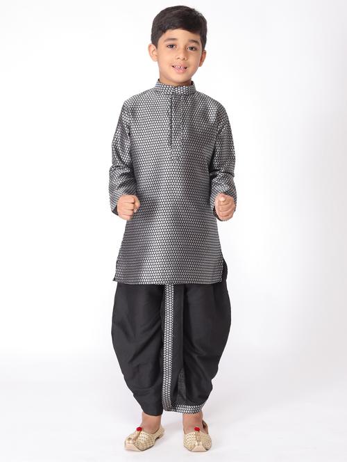 black silk kurta set - 17592132 - Very Small Image - 1